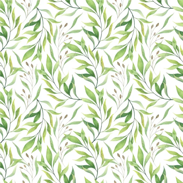 Refreshing Botanical Wallpaper - White