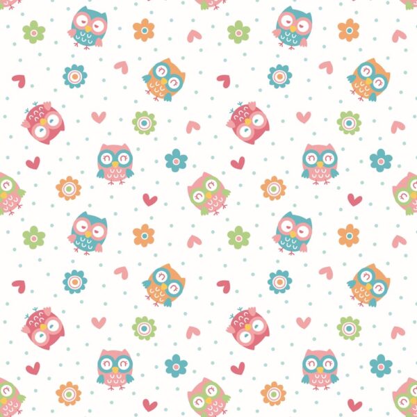 Hoot and Harmony Kids' Wallpaper - White