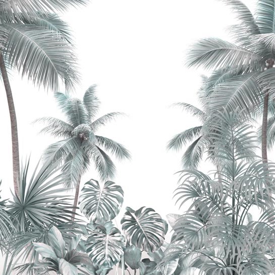 Tropical Palm Paradise - White