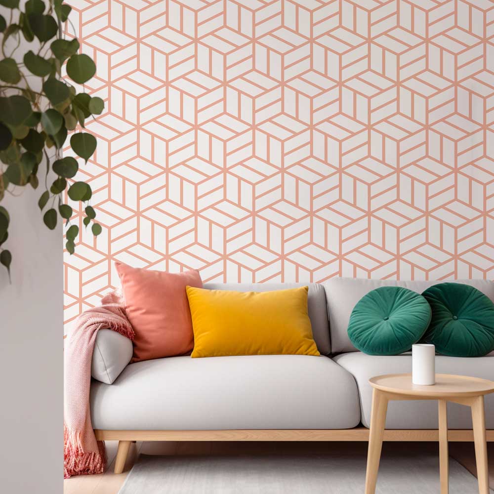 Blush Geometry Wallpaper - Image 3