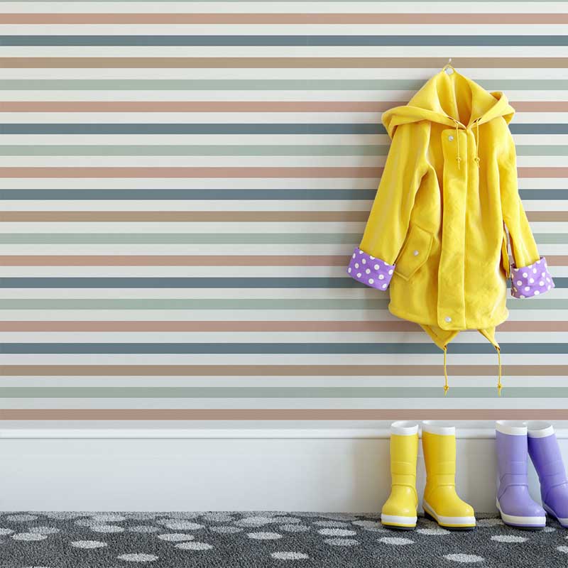 Multi-Colour Soft Stripe Wallpaper