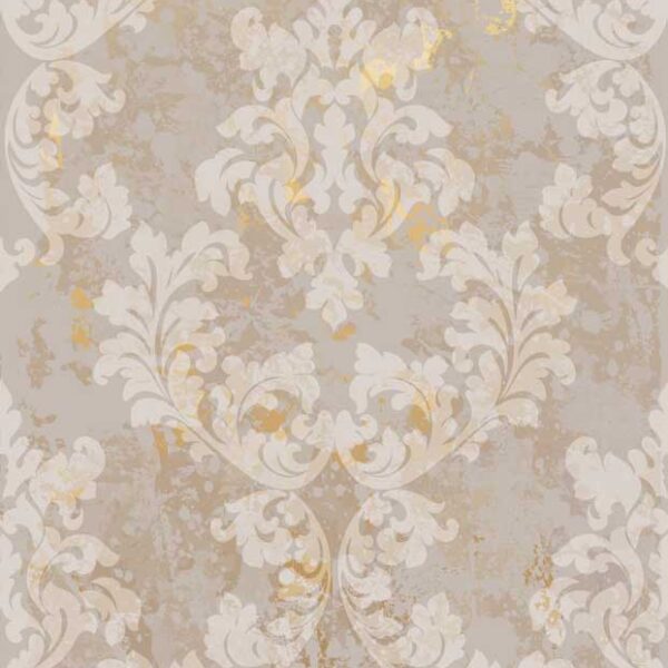 Regal Bloom Damask Wallpaper - Beige
