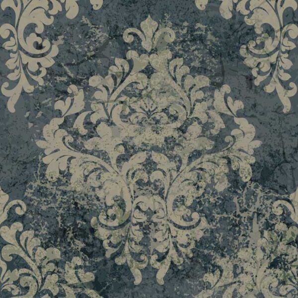 Majestic Iron Elegance Damask Wallpaper - Black