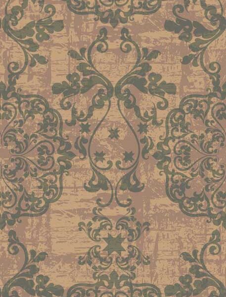 Vintage Damask Wallpaper - Orange
