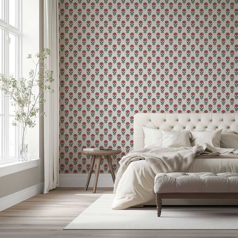 Retro Floral Bloom Wallpaper - Image 3