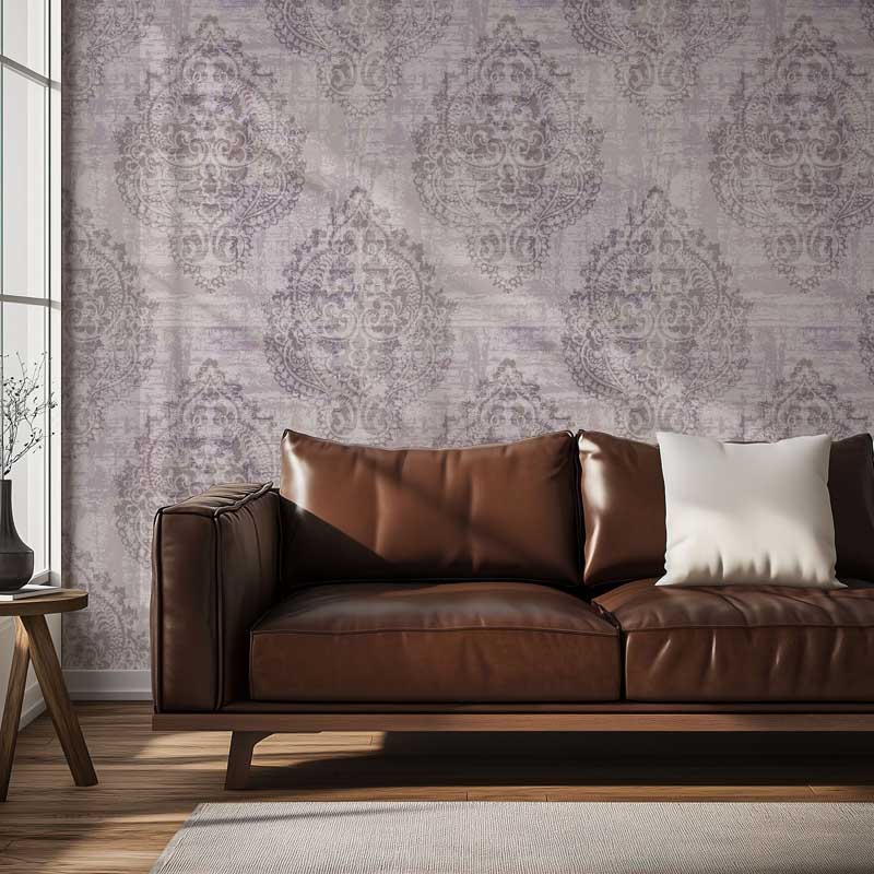 Whispered Heirloom – Vintage Damask Wallpaper in Pink & Grey - Image 6