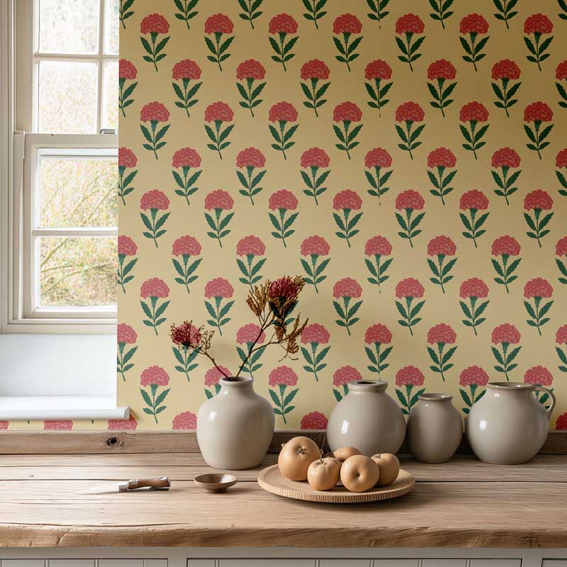 Retro Floral Bloom Wallpaper